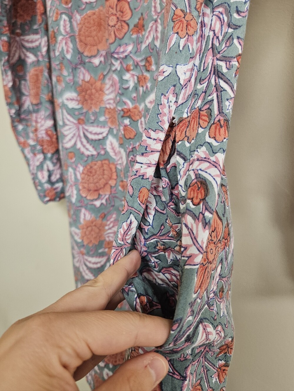 MILLE Floral Printed Cotton Midi Slit Dress Size S - Picture 9 of 9